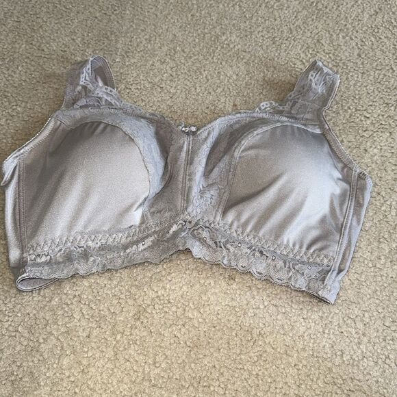 Rhonda shear womens plus size Lace Trim bra 2x greyish lavender NWOT - Picture 6 of 10
